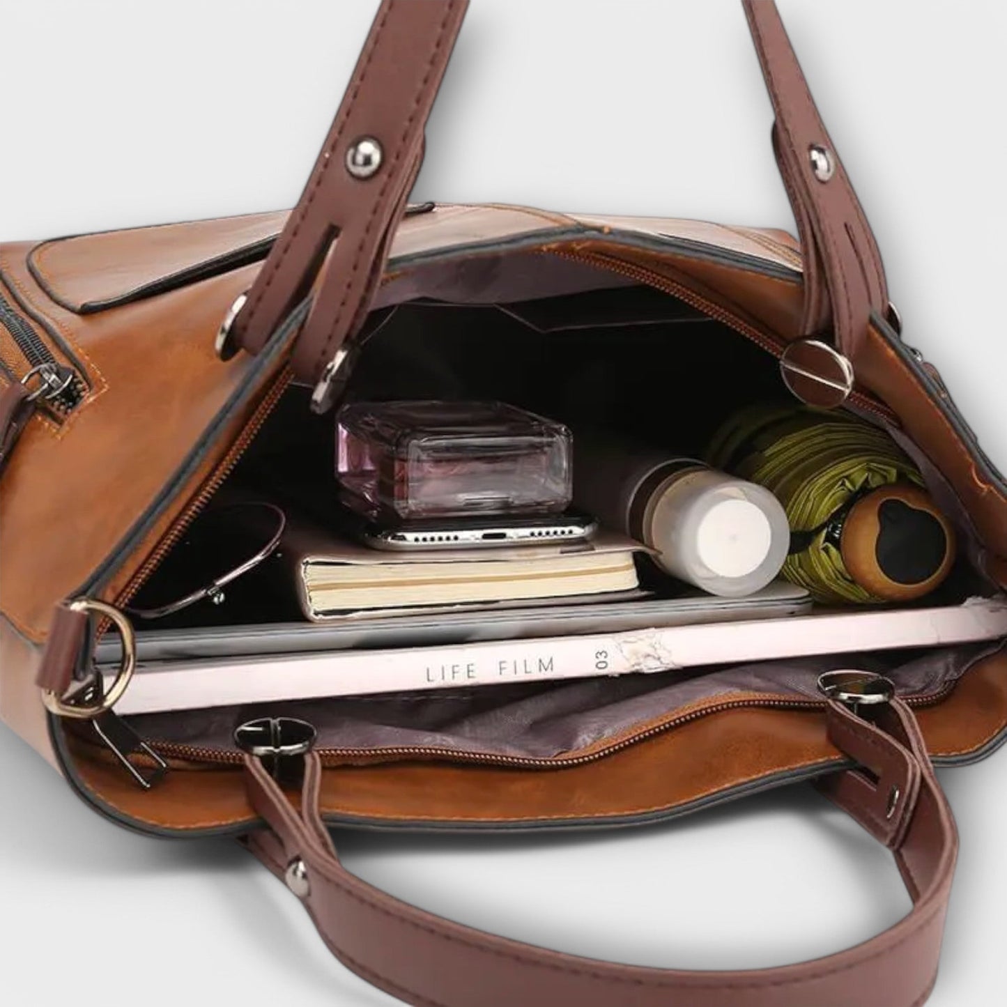 Elegante bolsa de cuero
