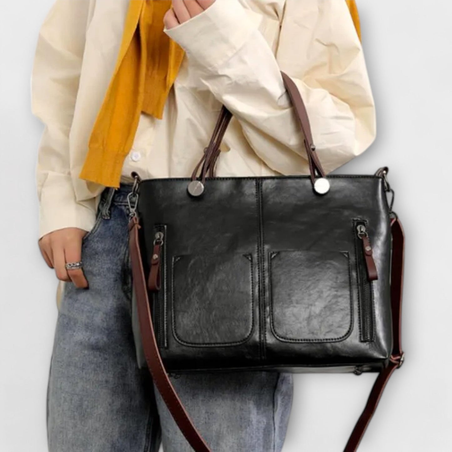 Elegante bolsa de cuero