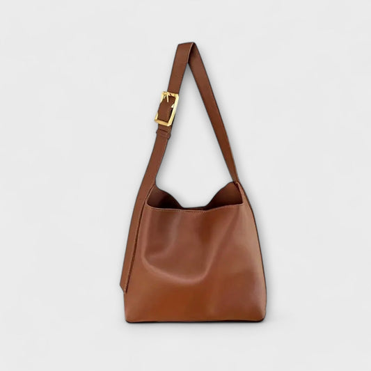 Elegante bolsa de hombro de cuero